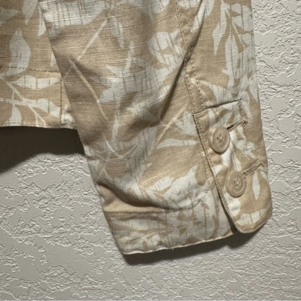 Croft & Barrow Beige Floral Linen and Cotton Blend Jacket
